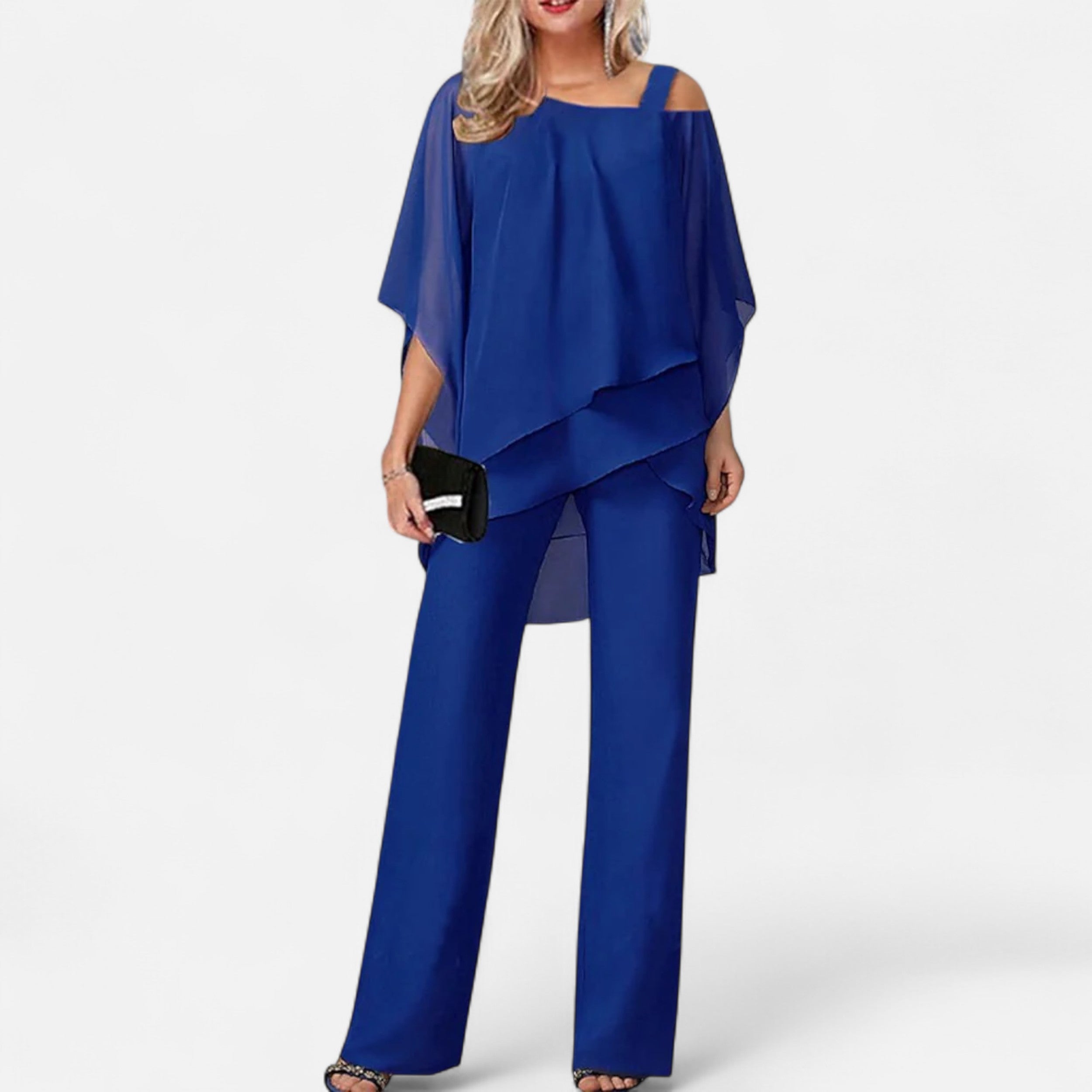 Vitrenzomode | Women’s Lightweight Polyester Blend Cold Shoulder 2-Piece Set