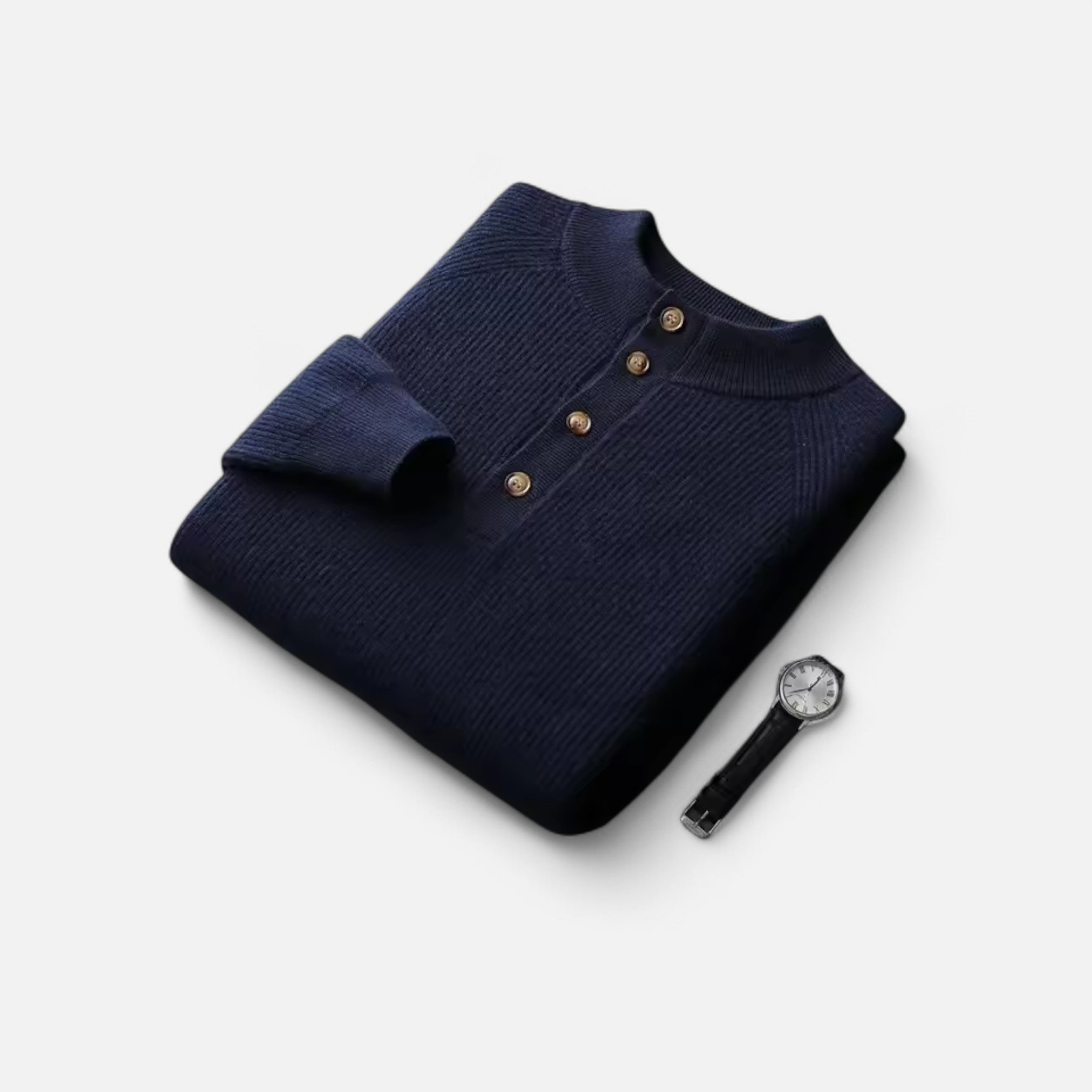 Vitrenzomode | Men’s Knitted High Collar Long Sleeve Sweater